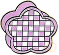 Flower shaped checkered vase