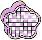 Flower shaped checkered vase