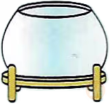 Fish Bowl w/Wooden Stand
