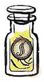 Potion jar with gold strands
