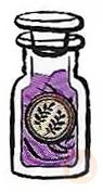 Jar with purple fibers