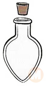 Pear shaped flask with cork