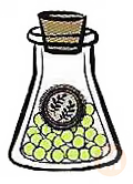 Jar with green orbs
