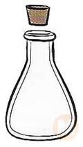 Conical flask with cork
