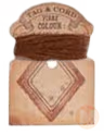 Brown cord with sticker tag