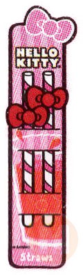 Long Striped Straws (Hello Kitty)