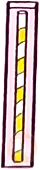 Yellow & White stripped straw