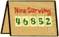 Now serving sign
