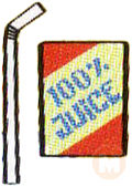 Juice box and straw