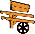 Wooden wheel barrow