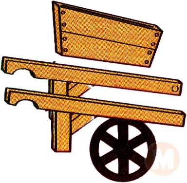 Wooden wheel barrow