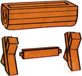 wooden log planter