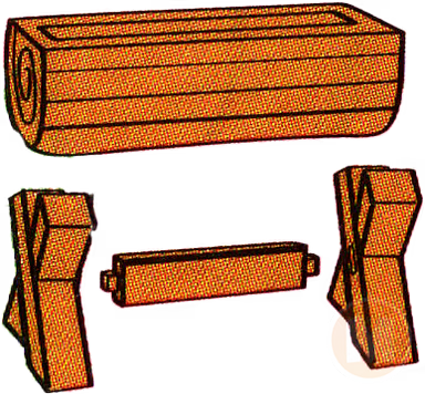 wooden log planter