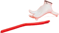 white hand with red stick stand