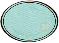oval plate (blue)