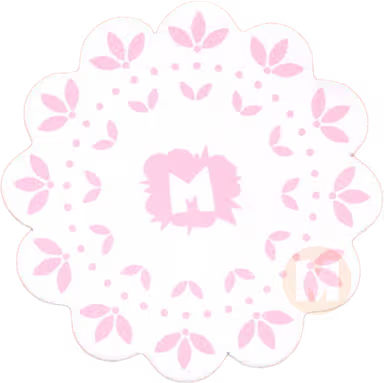 pink and white doily