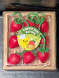 Strawberry with stems in crate