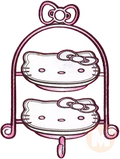 2 Tier Serving Stand w/Plates (Hello Kitty)