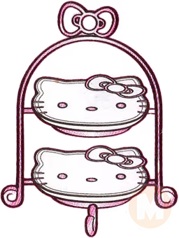 2 Tier Serving Stand w/Plates (Hello Kitty)